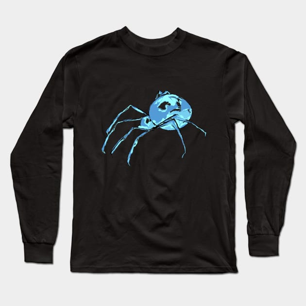 Little Blue Spider Long Sleeve T-Shirt by rampaij